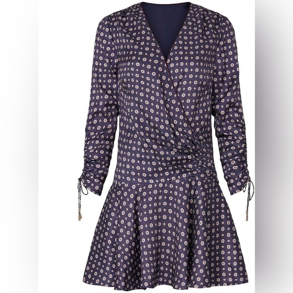 JONATHAN SIMKHAI ~ Scarf Print Ruffle Dress ~ Faux Wrap ~ Classic Print ~Size 22 - Picture 5 of 8